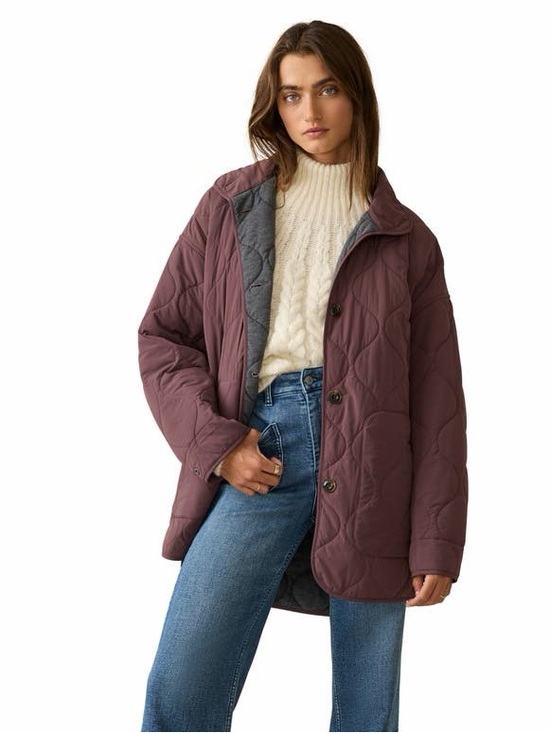 Faherty Jackets & Blazers - Faherty Horizon Quilted Jacket - Plum M